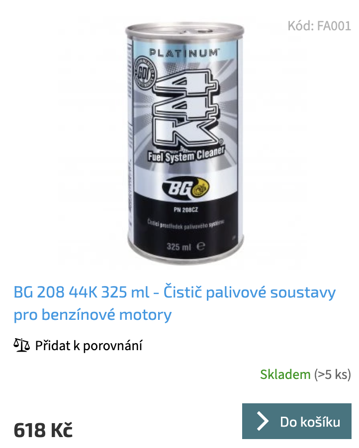 BG 208 44K 325 ml - Čistič palivové soustavy pro benzínové motory _2